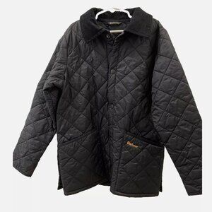 Barbour Liddesdale Quilted Jacket Medium Black EUC kids